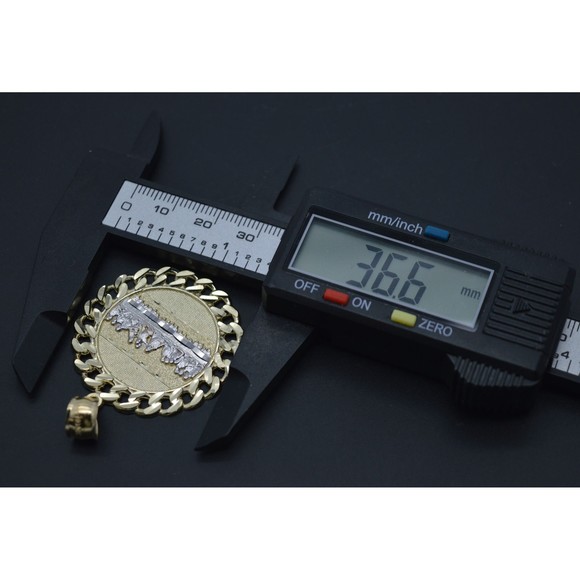 Real 10K Yellow Gold Last Supper Jesus Cuban Link Medallion Pendant 36.6mm 6.2gr - Picture 5 of 6